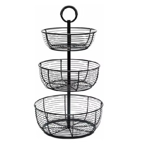 Vegetable and Fruit Bowl <b>Basket</b> for <b>Kitchen</b> Counter Steel Wire Storage Organizer for Fruits Vegetables Snacks and Home Use - Product Image 4