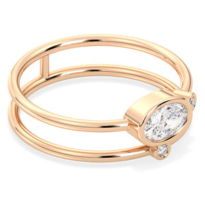 แหวนมอสซาไนต์ทรงรี REYES Classic Design ขนาด 0.38 กะรัต ตัวเรือนเงินแท้ 925 ชุบโรเดียม ได้รับการรับรองจาก GRA เครื่องประดับคุณภาพสูง - Product Image 3