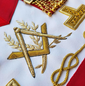 Tablier de maître de cérémonie Whorpshipful, brodé à la main, en cuir véritable, à coudre, fabricant de insignes maçonniques personnalisés, badges maçonniques simples - Product Image 4