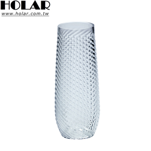 [Holar] Taiwan Made Swirl Design Shatterproof 10oz <b>Plastic</b> Ribbed Champagne <b>Flutes</b> for Bars Restaurant Party - Product Image 1