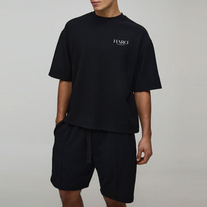 Venta Directa de Fábrica, Precio Bajo, Conjunto de Camiseta y Pantalones Cortos Deportivos para Gimnasio, Cómodos y Ajustables para Hombre, Tela Elástica, Material Duradero - Product Image 1