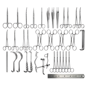 Juego de 38 Piezas de Instrumentos Quirúrgicos para Laparotomía Pediátrica, Kit de Cirugía Plástica, Retractores de Acero Inoxidable, Pinzas, Tijeras - Product Image 1