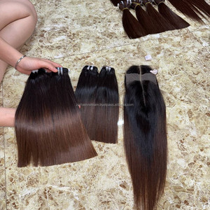 Vietnamese Human Hair Bundles Weaves Hair Extentions With Lace Closure 2*6 for Human Hair <b>Wigs</b> Lace Front Raw Smooth <b>Wig</b> - Product Image 4