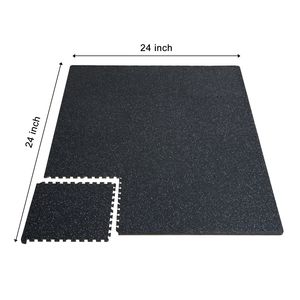 Tapis de sol de gym épais de 0,56 pouce, 12 dalles, revêtement en caoutchouc, mousse EVA, 25 po x 25 po, revêtement de sol protecteur, couverture de 48 pieds carrés - Product Image 5