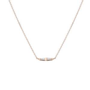 Collar de Barra Minimalista con Diamantes, Corte Baguette, Diamantes Cultivados en Laboratorio, Oro Sólido Real de 14K y 18K, Cadena con Colgante Pequeño y Delicado, Precio de Fábrica - Product Image 5