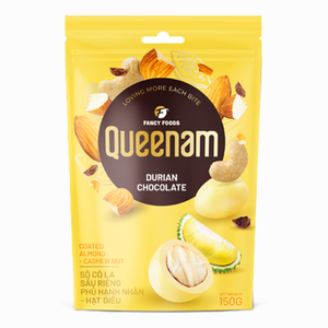 Venta al por mayor de fábrica: Dragees de chocolate de 150 g, chocolate de durián con almendras y anacardos, snacks HALAL, OEM/ODM, ¡gran oferta a buen precio! - Product Image 1