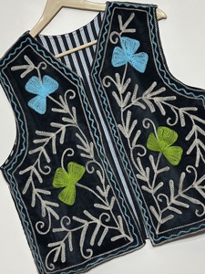Chaleco de Terciopelo y Algodón con Bordado Floral Maaunique, Estilo Boho Indio Étnico, Vintage, de Secado Rápido y Transpirable para Exteriores - Product Image 3