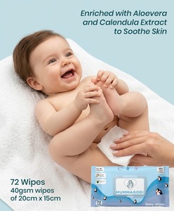 Toallitas Húmedas para Bebé Ecológicas MUMMAGODI, 72 Unidades, pH Balanceado, Sin Alcohol, Sin Sulfatos ni Parabenos, con Caléndula y Vitamina E - Product Image 2