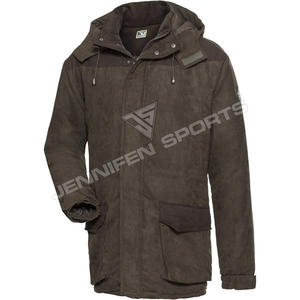 Veste de chasse en coton ciré haut de gamme pour homme, veste de chasse longue personnalisée pour une chaleur optimale - Product Image 1