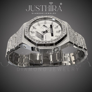Reloj de Lujo Personalizable para Hombre, Estilo Hip-Hop, con Correa de Acero, Esfera de 41 mm, Diamantes Moissanite VVS Mixtos, Movimiento de Cuarzo - Product Image 4