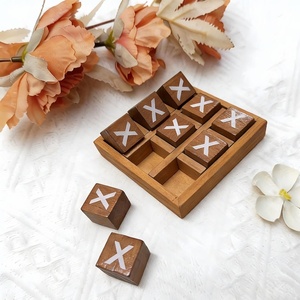 Juego de Tic Tac Toe de Madera Hecho a Mano y Ecológico de ANAM OVERSEAS |   Mesa de Centro Moderna para Juegos Familiares Modelo AO-4604 - Product Image 4