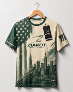 ZIAKOT industry New design Men's Custom Pink White-Black 3D Pattern Design Abstract Brush Stroke Performance <b>T</b>-<b>Shirt</b> - Product Image 2