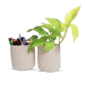 Customised Garden Decor Rattan Planters with Iron Stand Natural Rattan Planter with <b>Large</b> Floor Standing Black Stand in Price - Product Image 1