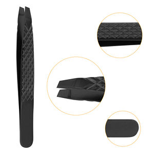 Pince à épiler Stahlmann Pro Black Diamond Grip, très vendue, en acier inoxydable de haute qualité, pointe fine, 11,5 cm, pointe lisse, précision. - Product Image 4