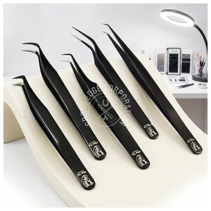 45 90 Degree Volume <b>Lash</b> Extension Tweezer Stainless Steel Boot <b>Lash</b> Tweezers Set <b>Lash</b> Technician Tweezer <b>Kit</b> Eyelash Tools - Product Image 5