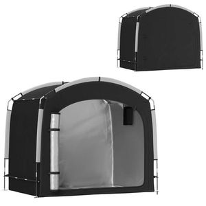 Grande Tenda Nera per Deposito Biciclette, Impermeabile, Facile da Piegare, in Acciaio, con Una Stanza, per 3-4 Biciclette, per Campeggio, Può Ospitare 2 Persone - Product Image 2