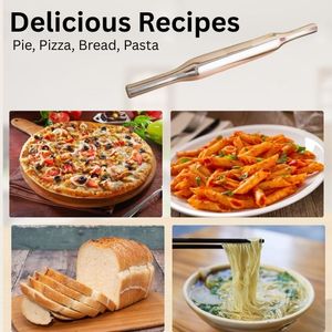 Reine International Eco-Friendly Non-Stick Stainless Steel <b>Rolling</b> <b>Pin</b> for Pizza Baking Pie Crust Cookie Pastry-Dishwasher Safe - Product Image 5
