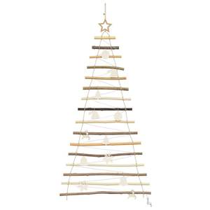 Sapin de Noël en bois de frêne massif de 47,2 pouces avec 50 LED, lumières de Noël naturelles - Product Image 5