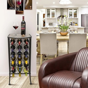Estante de Madera Decorativo Estilo Rústico para Vinos, Ideal para Bares Domésticos y Áreas de Comedor Amplias, Soporte Vertical de Madera para Vinos que Ahorra Espacio - Product Image 2