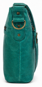 Gravs Vintage Fashion Genuine Leather Crossbody Bag for Women Autumn Casual Shoulder Sling Purse <b>Adjustable</b> <b>Strap</b> ZIP Closure - Product Image 4