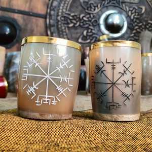 Hand Engraved Personalized Eco-Friendly Viking Drinking Horn Shot <b>Cup</b> & Glass <b>Custom</b> Engraved Christmas Barware - Product Image 2