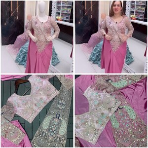 2026 Ensemble Saree en Soie Prêt-à-Porter, Style Traditionnel, Broderie de Paon et Travaux de Paillettes Riches, pour Mariage et Fêtes, Hiver/Été - Product Image 6