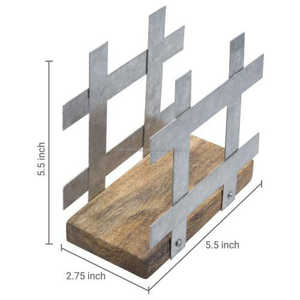 ที่ใส่กระดาษเช็ดปากทำจากโลหะชุบสังกะสีและไม้มะม่วงมีสไตล์ชั้นวางทิชชูบนโต๊ะอาหารคุณภาพระดับพรีเมียมเหมาะสำหรับการรับประทานอาหารที่หรูหรา - Product Image 1