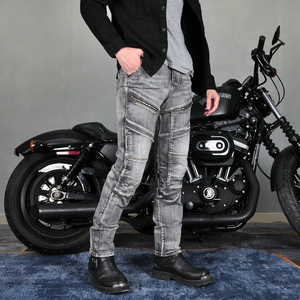 Best-selling Customizable High Quality Fall-Resistant Breathable Quick Dry Anti-UV Unisex Denim Biker Pants Cover Off-<b>road</b> All - Product Image 5