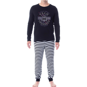 Custom <b>Men's</b> Modal Sleepwear Breathable Long Sleeve <b>Pajama</b> <b>Set</b> with Woven Logo Nightgown (XL) - Product Image 3