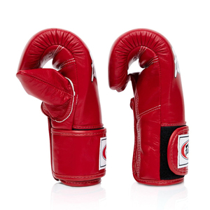 Gants d'entraînement de boxe Fairtex de haute qualité, couleur rouge, pour le kickboxing professionnel, 100% cuir véritable, logo personnalisé OEM - Product Image 3