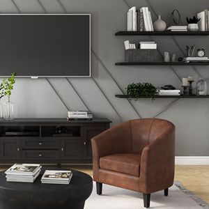 Poltrona Austin in Pelle Marrone Invecchiata per Soggiorno - Product Image 6