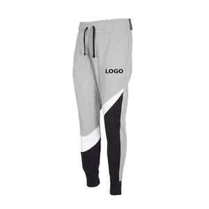 Pantalon de sport décontracté pour homme, taille haute, color block, personnalisable, en coton mi-lourd, avec cordon de serrage réglable et élastique - Product Image 5