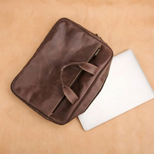 Sacs pour ordinateur portable en cuir coupe-vent et multifonctionnels, sacs pour ordinateur portable en cuir protecteurs et confortables avec fermeture éclair - Product Image 5