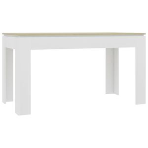Tavolo da pranzo bianco e in rovere 55.1 \ "x27.6 \" x29.9 \ "materiale truciolare - Product Image 2