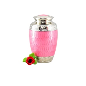 2023 Urnes de crémation pour adultes roses pour cendres commémoratives humaines Urne de crémation en gros pour cendres adultes sécurisée couleur émaillée durable - Product Image 1