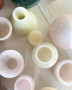 Diffuseur d'huiles essentielles en onyx rose artisanal, porte-bougie, pierre naturelle, décoration de luxe pour la maison, cadeau - Product Image 5