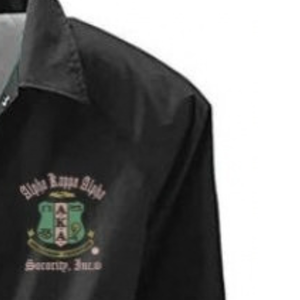 Chaqueta Negra con Letras Griegas Bordadas, Chaqueta Casual de Manga Larga con Botones para Mujer - Product Image 4