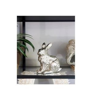 Estatua de conejo de aluminio fundido de primera calidad, adorable conejito metálico, arte decorativo de vida silvestre, pieza central para interiores refinados - Product Image 3