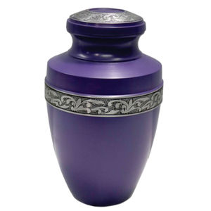 Custom Engraved Purple Metal Cremation Urns for Human Ashes Handcrafted Funeral Memorial Ashes <b>Keepsake</b> Urn Metal Urn For Ashes - Product Image 1