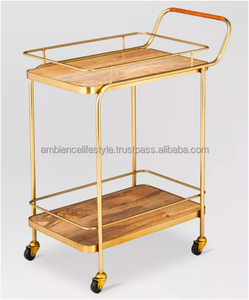Carro de barra de diseño hecho a mano de alta calidad, Mini bar dorado para hoteles, bares y restaurantes de Ambience Lifestyle - Product Image 3