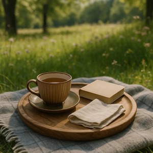 Bandeja de Madera Ecológica de Excelente Calidad para Té, Café, Aperitivos y Desayuno con Acabado Natural Disponible a Precio de Fábrica - Product Image 5