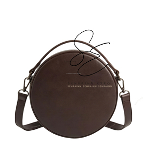 Sac bandoulière rond en cuir véritable marron pour femme, motif fleurs de pêcher, en cuir repoussé, style cowgirl et gypsy - Product Image 4