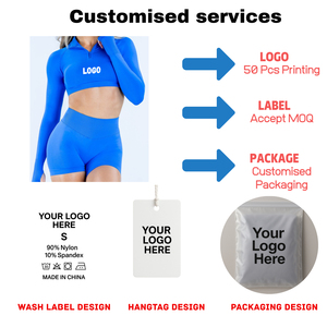 ชุดออกกำลังกายผู้หญิง 2 ชิ้น เสื้อครอปและกางเกงเลกกิ้ง ระบายอากาศได้ดี ผลิตจากไนลอนรักษ์โลก เหมาะสำหรับโยคะ - Product Image 2