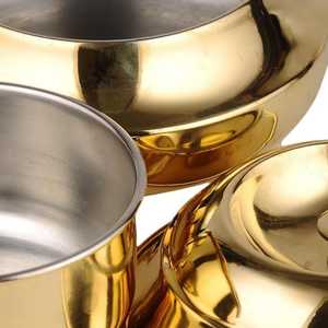 Tazón de Metal Dorado Pulido con Tapa, Diseño Moderno para Servir Alimentos, Apto para Lavavajillas, Estilo Mets Storage - Product Image 2