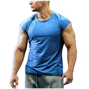 Camiseta de Natación de Manga Larga Azul para Hombre, Secado Rápido, UPF50+, Antibacteriana, Ecológica, Teñida en Color Liso, Spandex/Poliéster para Adultos - Product Image 1