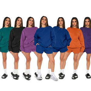 Conjunto Cómodo de Sudadera y Pantalones Cortos <span class=keywords><strong>para</strong></span> Mujer, Estilo Moderno e Informal, Ligero, <span class=keywords><strong>para</strong></span> Chicas - Product Image 6