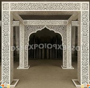 Prettiest Pre <b>Wedding</b> Stage Muslim Event Indian Royal Mughal Vintage Modern Laser Cut <b>Wedding</b> Backdrop Designer <b>Frame</b> - Product Image 3