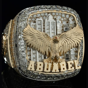 Stylish <b>Men</b> <b>Ring</b> Jewelry Custom Made <b>Rose</b> <b>Gold</b> Moissanite Diamond Championship <b>Ring</b> With Custom LOGO - Product Image 1