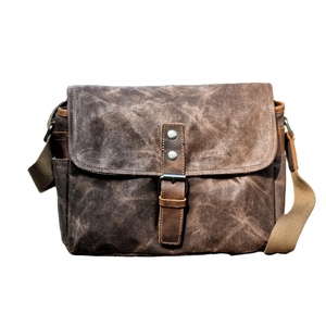 2025 Vintage Oil <b>Wax</b> <b>Canvas</b> Leather Shoulder Bags Shockproof DSLR Camera Waterproof Crossbody LCCB-0027F - Product Image 6