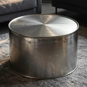 Table d'appoint en aluminium haut de gamme, mobilier de qualité supérieure, accent métallique, table ottoman pour hôtel, maison, salon, laiton - Product Image 1